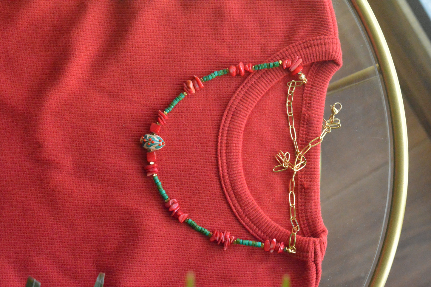 Coral Contrast Kolye