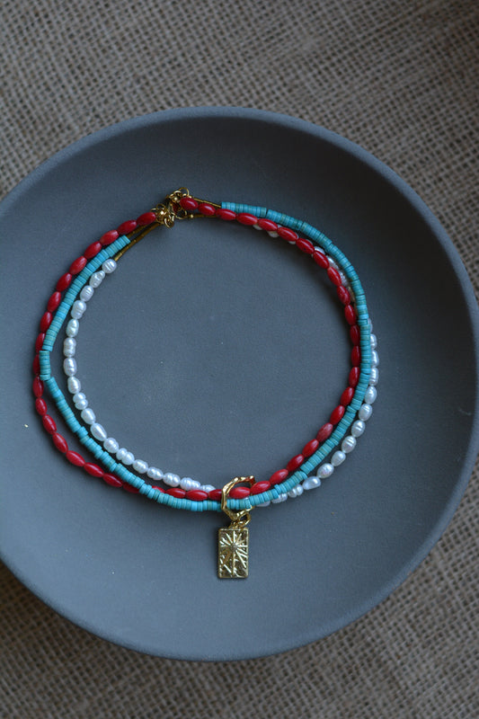 inci mercan turkuaz dogaltas kolye