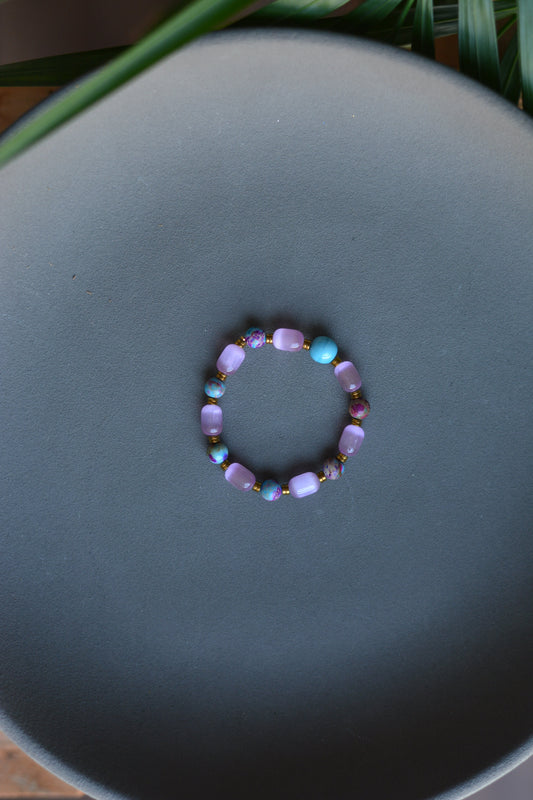 selenit jasper doğaltaş bileklik