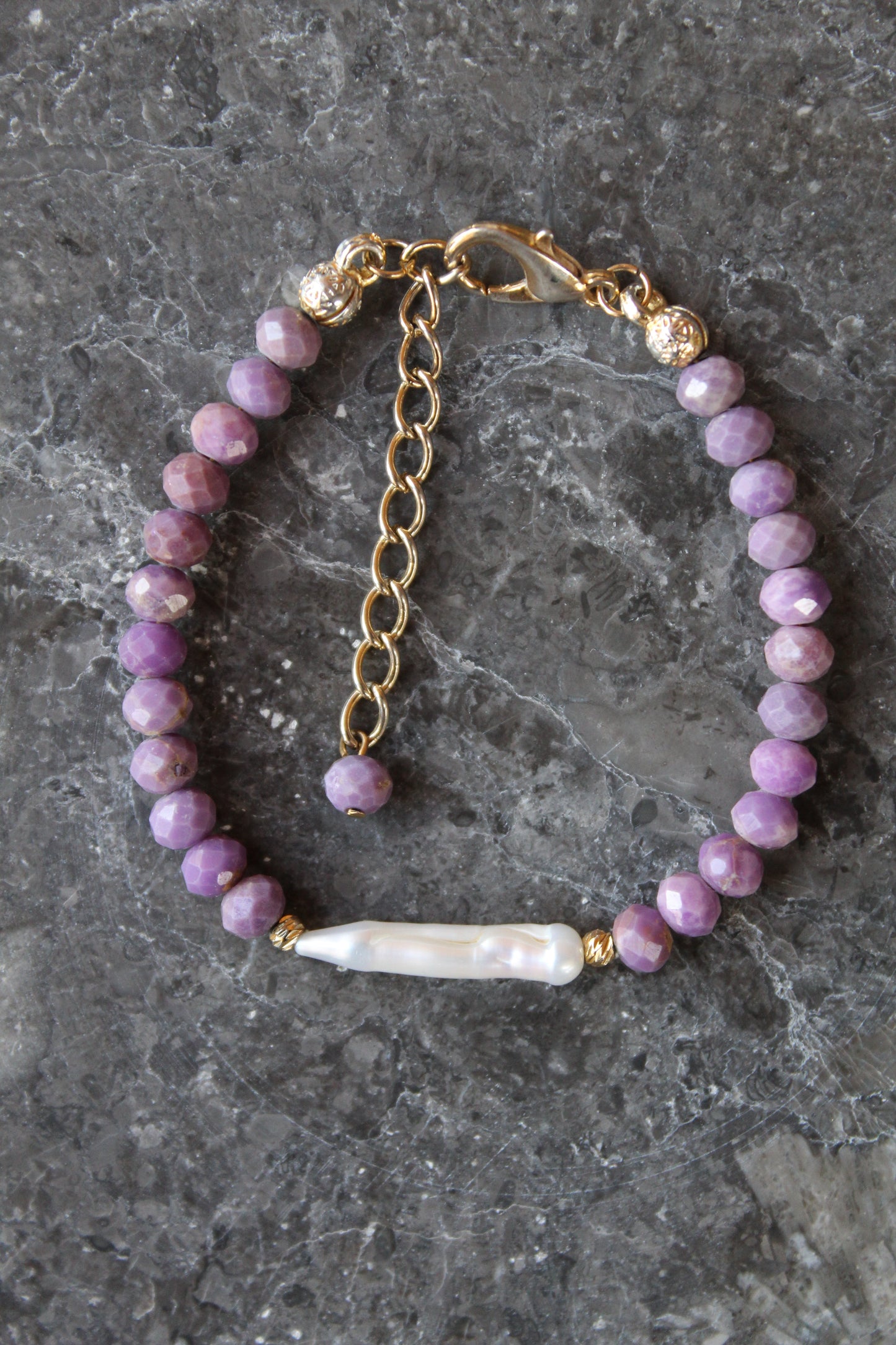 Lepidolia İnci Bileklik